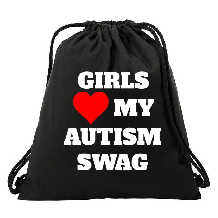 Love My Autism Swag Funny Heart Autism Awareness Drawstring Bag