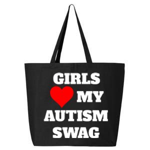 Love My Autism Swag Funny Heart Autism Awareness 25L Jumbo Tote