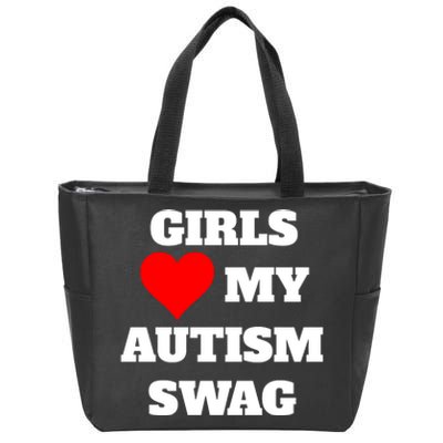 Love My Autism Swag Funny Heart Autism Awareness Zip Tote Bag