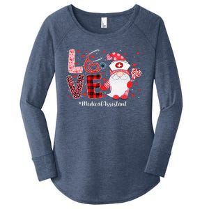 LOVE Medical Assistant Gnome Funny Valentines Day Womens Women's Perfect Tri Tunic Long Sleeve Shirt