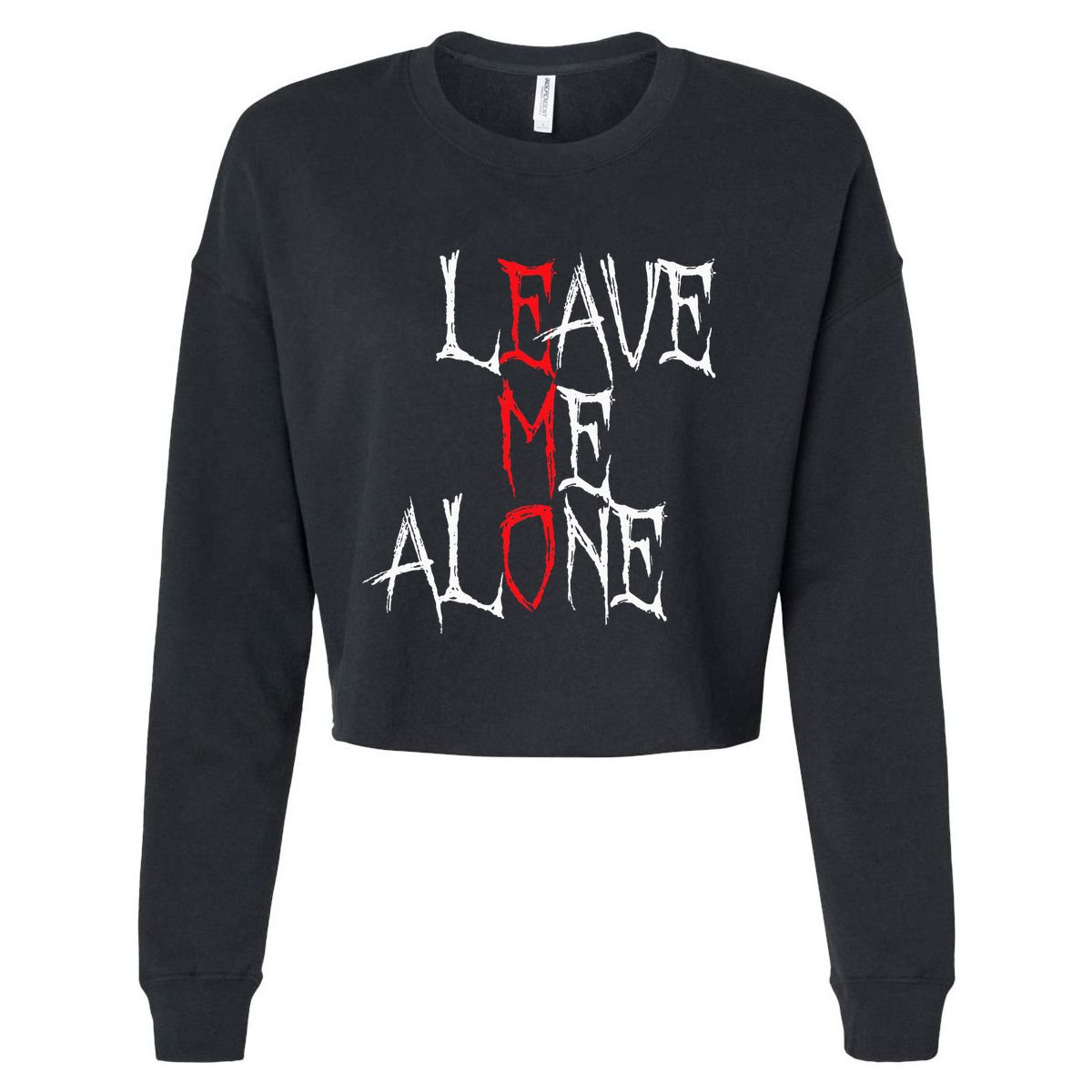 Leave Me Alone Emo Clothes Emocore Emo Music Fan Emo Cropped Pullover Crew