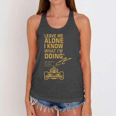 Leave Me Alone I Know What Im Doing Drummer Women's Knotted Racerback Tank