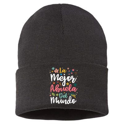 La Mejor Abuela del Mundo Hispanic Grandma & Mother's Day Sustainable Knit Beanie