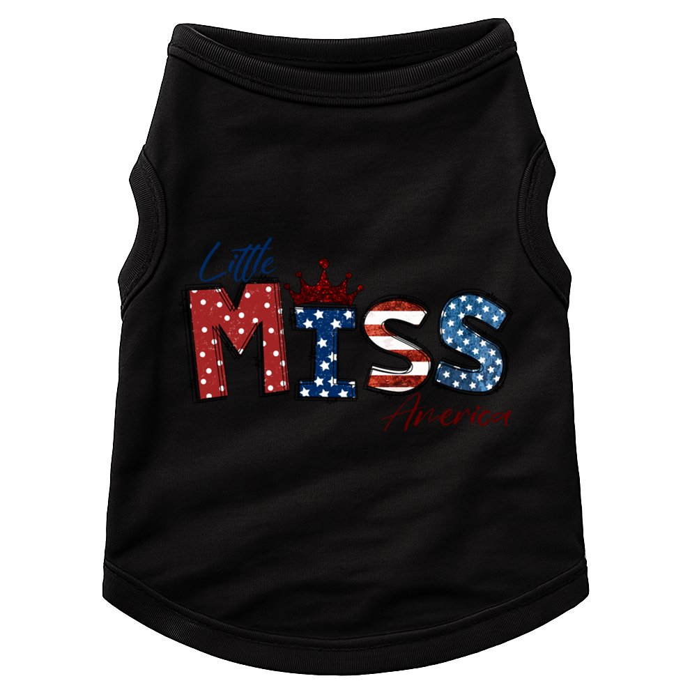 Little Miss America Gift American 4th Of July Graphic Meaningful Gift Doggie Tank