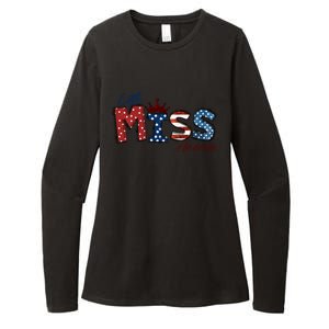 Little Miss America Gift American 4th Of July Graphic Meaningful Gift Womens CVC Long Sleeve Shirt