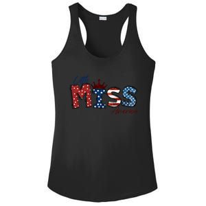 Little Miss America Gift American 4th Of July Graphic Meaningful Gift Ladies PosiCharge Competitor Racerback Tank