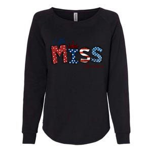 Little Miss America Gift American 4th Of July Graphic Meaningful Gift Womens California Wash Sweatshirt