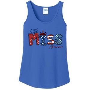 Little Miss America Gift American 4th Of July Graphic Meaningful Gift Ladies Essential Tank