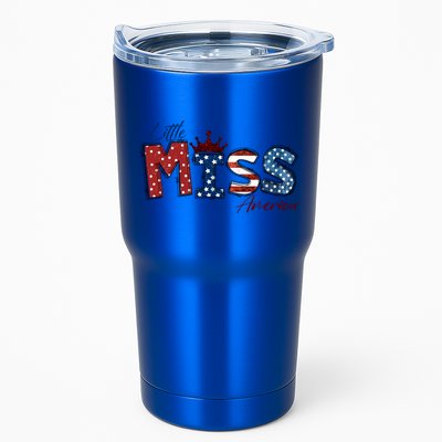 Little Miss America Gift American 4th Of July Graphic Meaningful Gift Tumbler