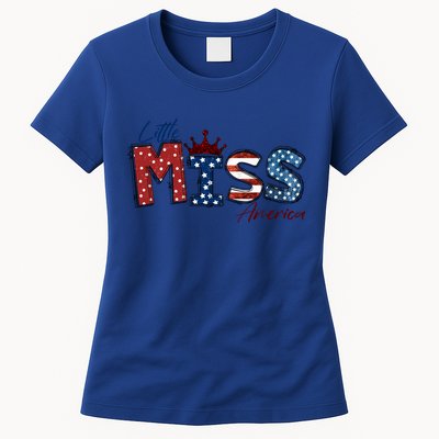 Little Miss America Gift American 4th Of July Graphic Meaningful Gift Womens T-Shirt
