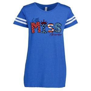 Little Miss America Gift American 4th Of July Graphic Meaningful Gift Enza Ladies Jersey Football T-Shirt