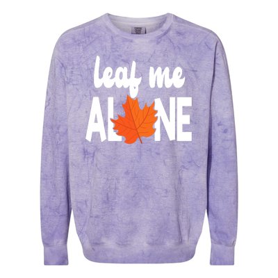 Leaf Me Alone Funny Fall Colorblast Crewneck Sweatshirt