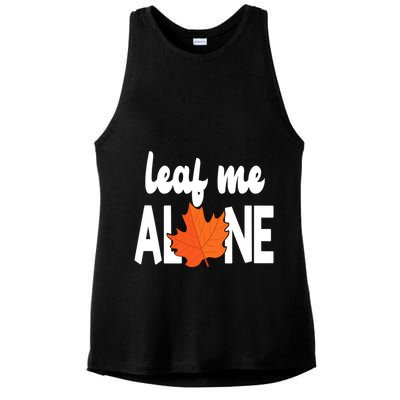 Leaf Me Alone Funny Fall Ladies PosiCharge Tri-Blend Wicking Tank