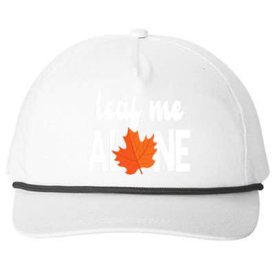 Leaf Me Alone Funny Fall Snapback Five-Panel Rope Hat