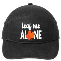 Leaf Me Alone Funny Fall 7-Panel Snapback Hat