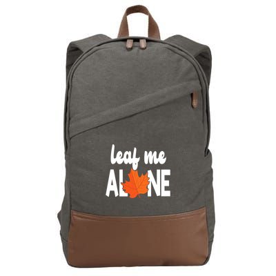 Leaf Me Alone Funny Fall Cotton Canvas Backpack