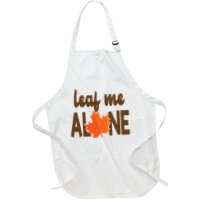 Leaf Me Alone Funny Fall Full-Length Apron With Pockets