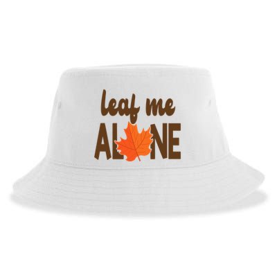 Leaf Me Alone Funny Fall Sustainable Bucket Hat