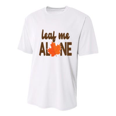 Leaf Me Alone Funny Fall Youth Performance Sprint T-Shirt