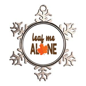 Leaf Me Alone Funny Fall Metallic Star Ornament