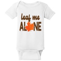 Leaf Me Alone Funny Fall Baby Bodysuit