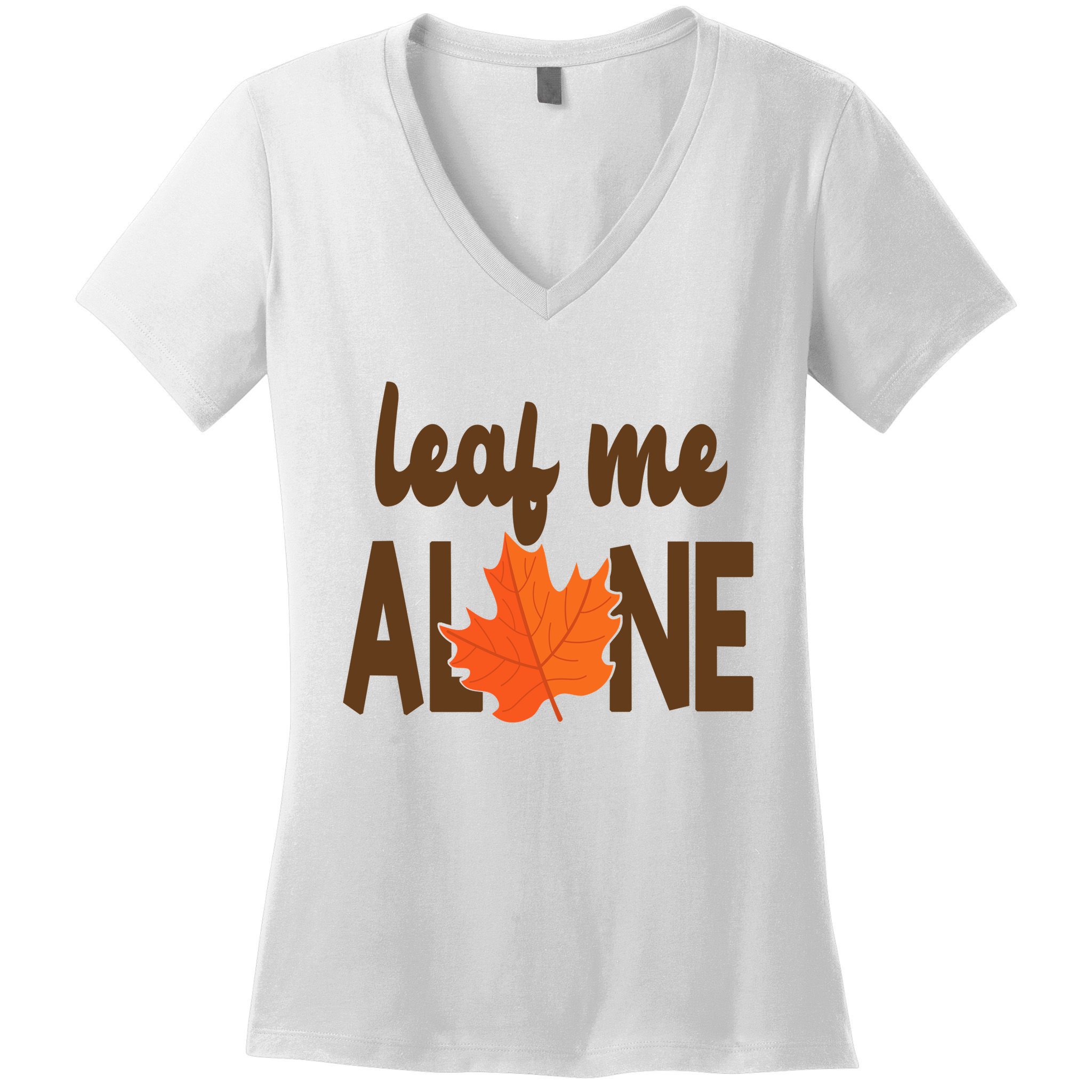 Leaf Me Alone Funny Fall Women's V-Neck T-Shirt