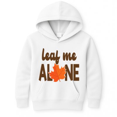 Leaf Me Alone Funny Fall Kids Hoodie