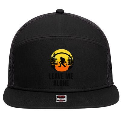 Leave Me Alone Bigfoot Halloween 7 Panel Mesh Trucker Snapback Hat