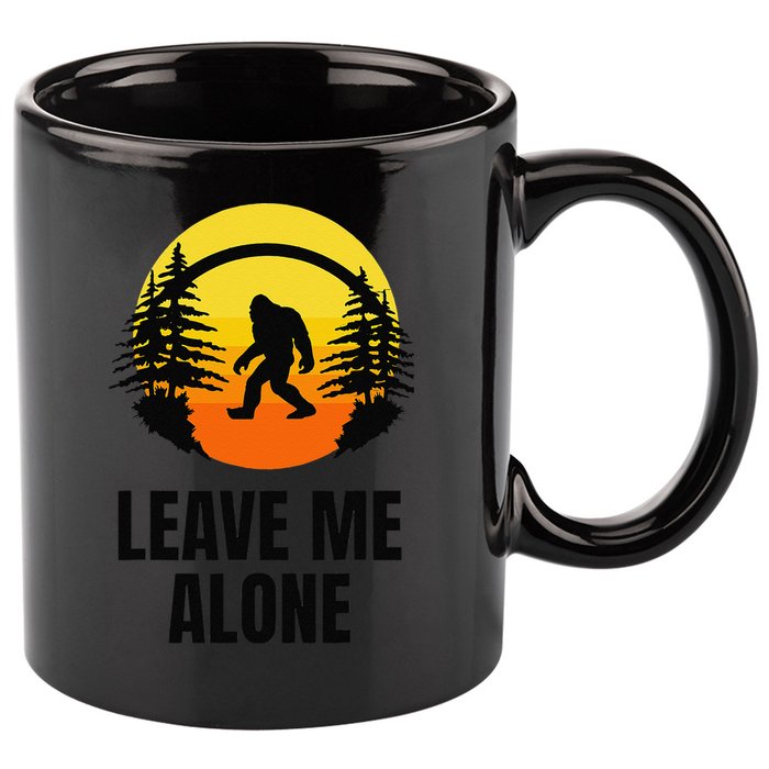 Leave Me Alone Bigfoot Halloween 11oz C Handle Ceramic Mug