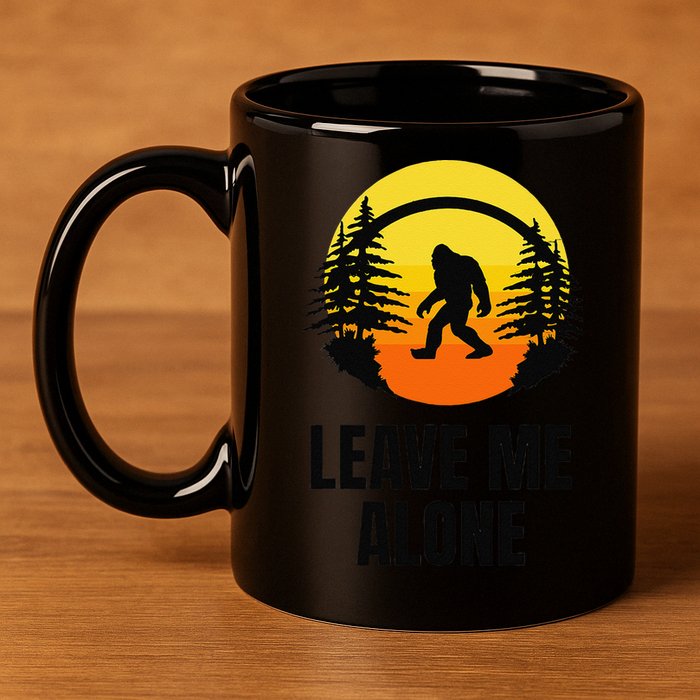Leave Me Alone Bigfoot Halloween 11oz C Handle Ceramic Mug