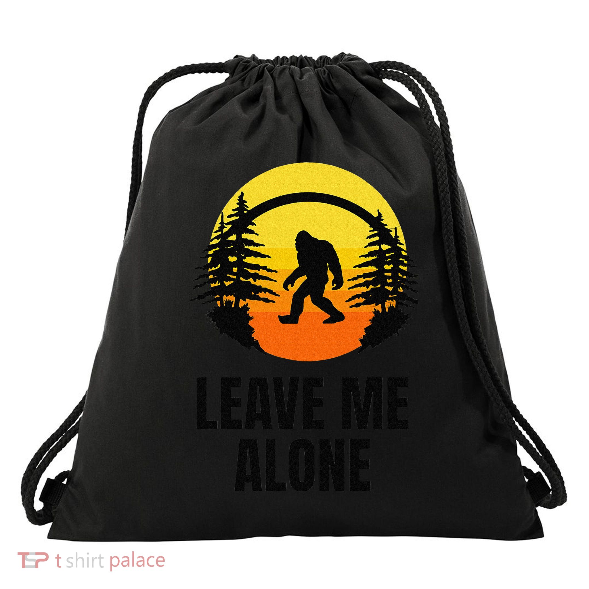 Leave Me Alone Bigfoot Halloween Drawstring Bag