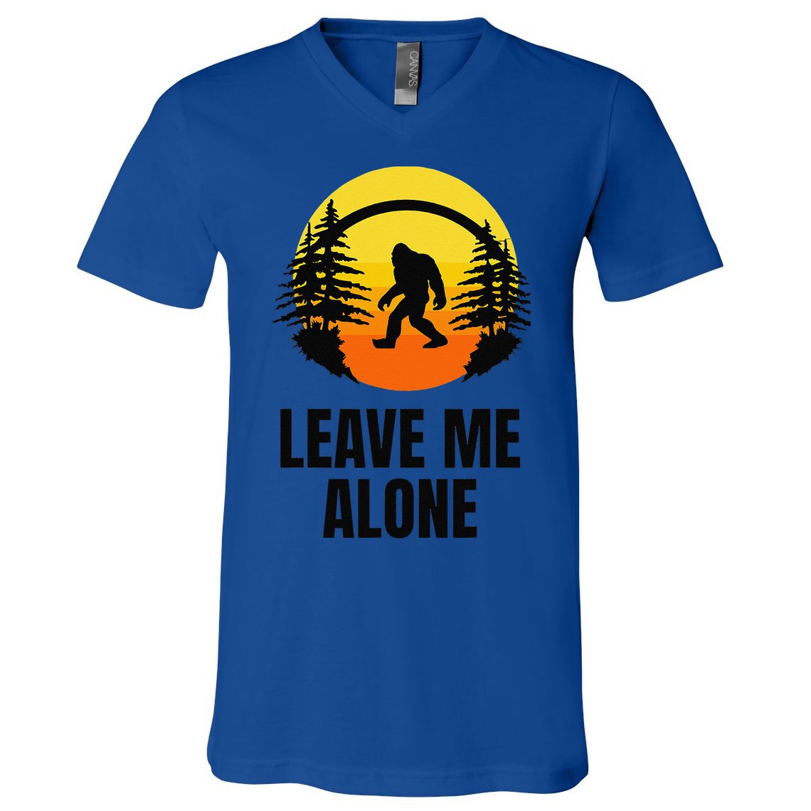 Leave Me Alone Bigfoot Halloween V-Neck T-Shirt