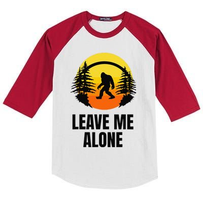 Leave Me Alone Bigfoot Halloween Kids Colorblock Raglan Jersey