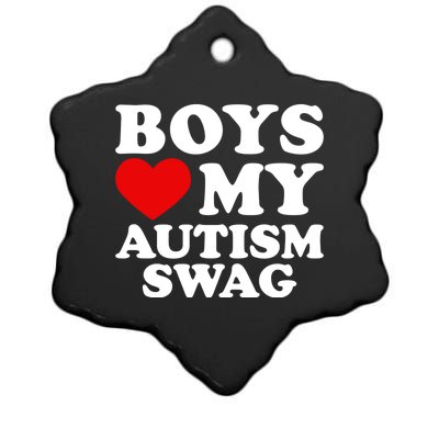 Love My Autism Swag Gift Funny Heart Autism Awareness Gift Ceramic Star Ornament