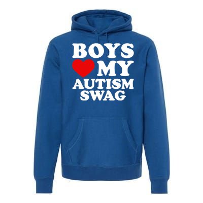 Love My Autism Swag Gift Funny Heart Autism Awareness Gift Premium Hoodie