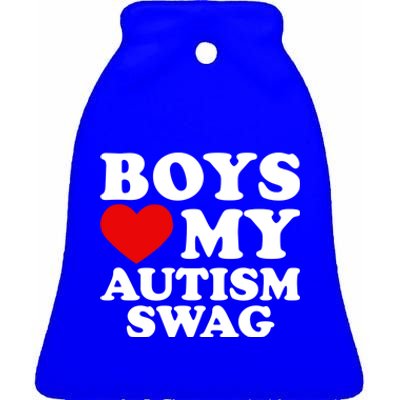 Love My Autism Swag Gift Funny Heart Autism Awareness Gift Ceramic Bell Ornament