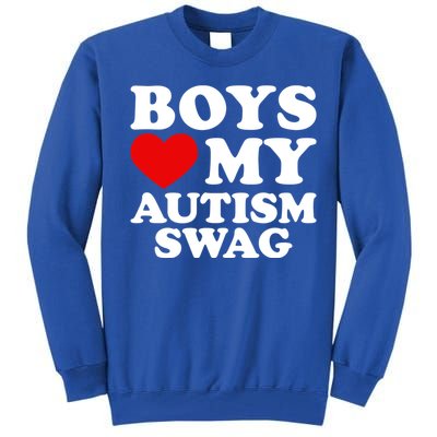 Love My Autism Swag Gift Funny Heart Autism Awareness Gift Tall Sweatshirt