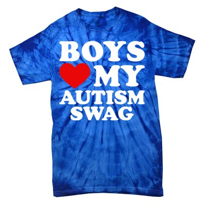 Love My Autism Swag Gift Funny Heart Autism Awareness Gift Tie-Dye T-Shirt