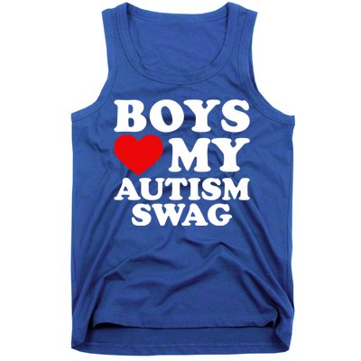 Love My Autism Swag Gift Funny Heart Autism Awareness Gift Tank Top