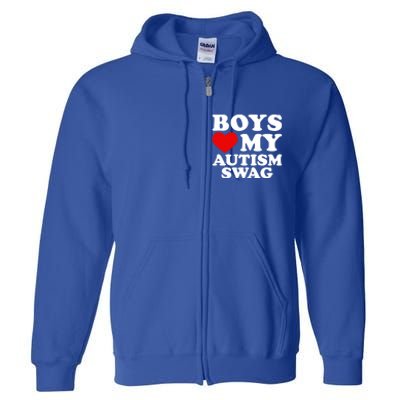 Love My Autism Swag Gift Funny Heart Autism Awareness Gift Full Zip Hoodie