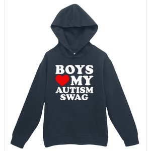 Love My Autism Swag Gift Funny Heart Autism Awareness Gift Urban Pullover Hoodie