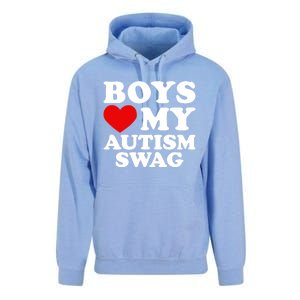 Love My Autism Swag Gift Funny Heart Autism Awareness Gift Unisex Surf Hoodie