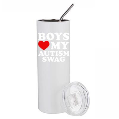 Love My Autism Swag Gift Funny Heart Autism Awareness Gift Stainless Steel Tumbler