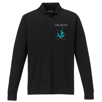 Lake Martin Alabama Performance Long Sleeve Polo