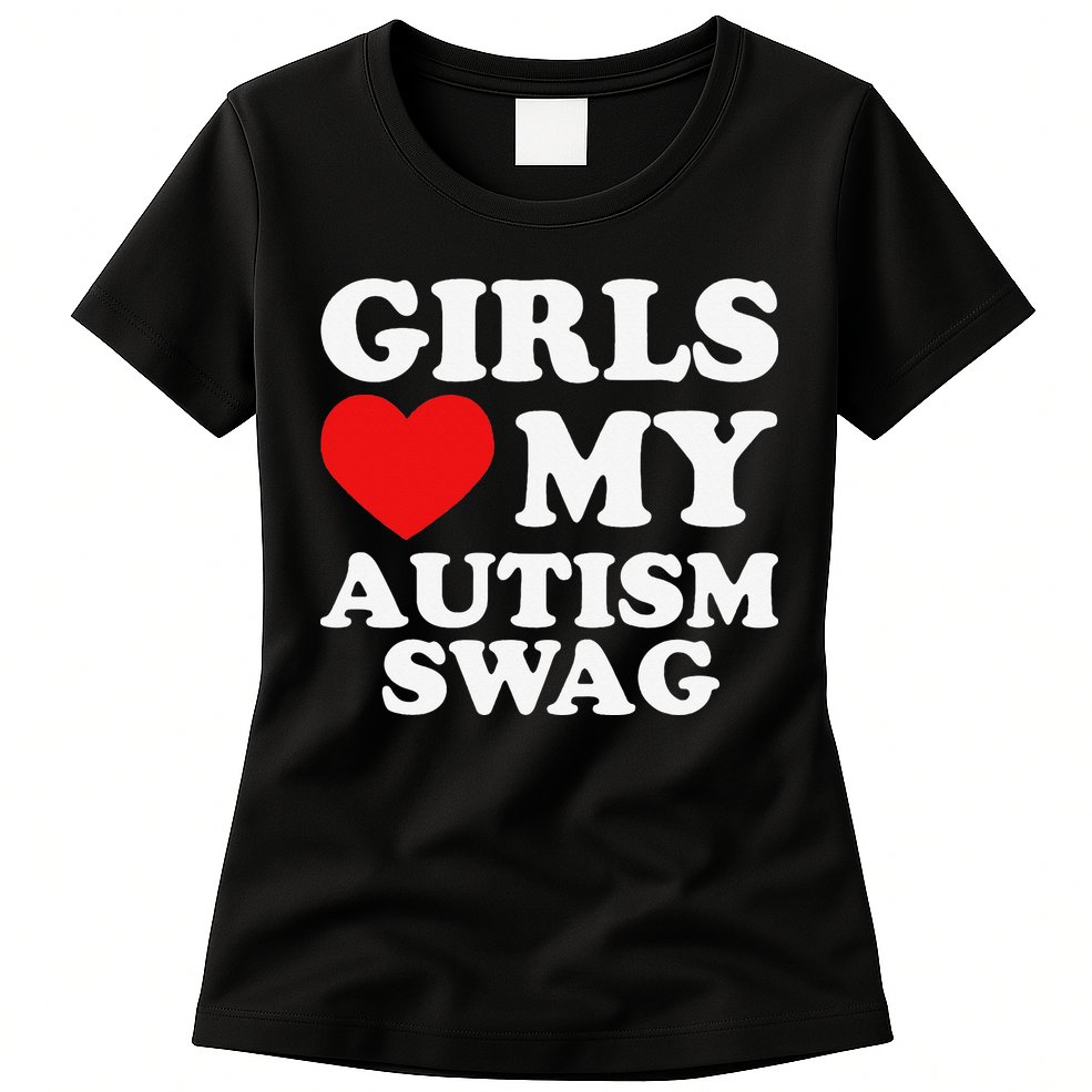Love My Autism Swag Funny Autistic Gifts Awareness Womens T-Shirt