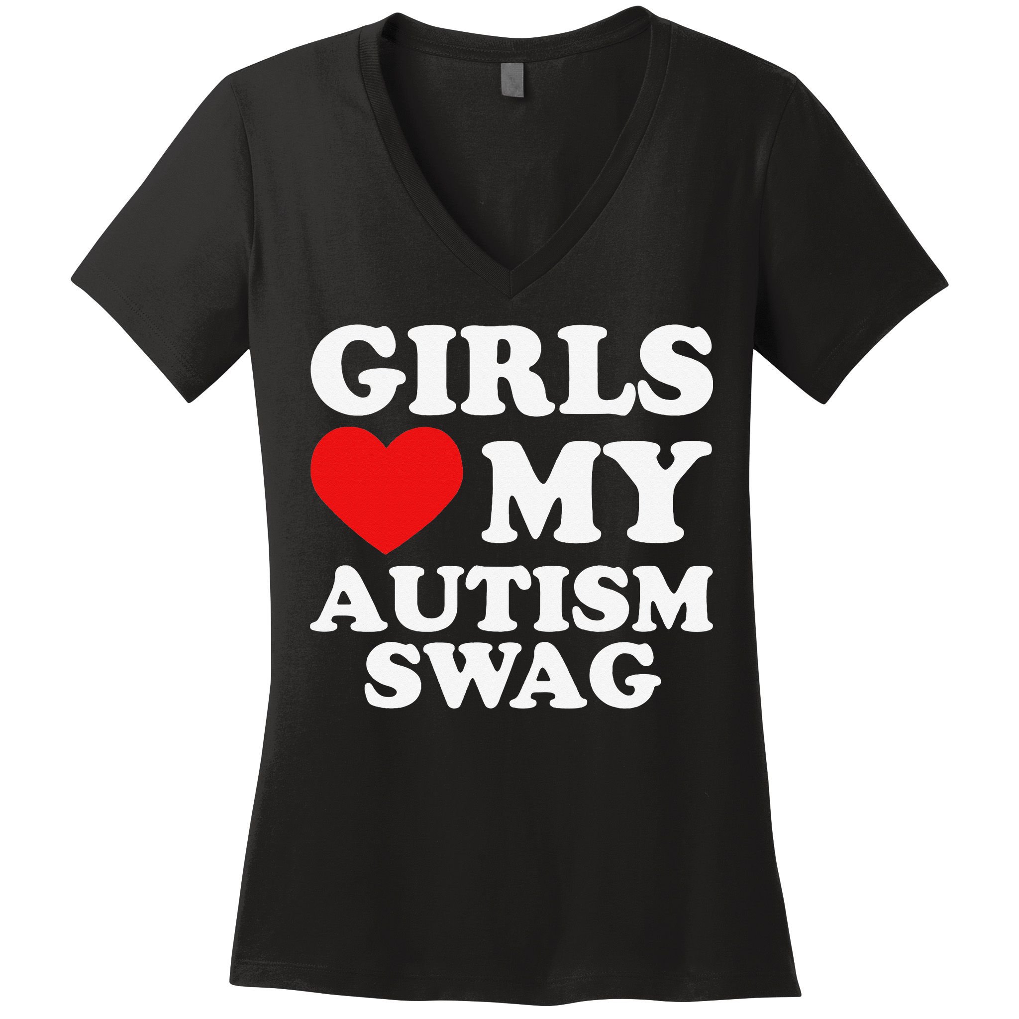Love My Autism Swag Funny Autistic Gifts Awareness Women's V-Neck T-Shirt