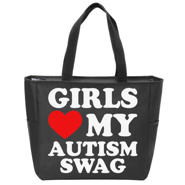 Love My Autism Swag Funny Autistic Gifts Awareness Zip Tote Bag