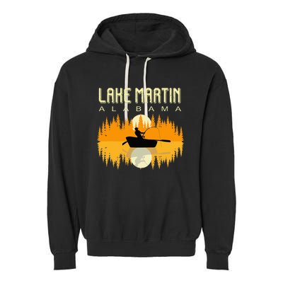 Lake Martin Alabama Usa Life And Fishing 80s Retro Gift Garment-Dyed Fleece Hoodie