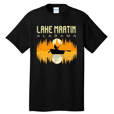 Lake Martin Alabama Usa Life And Fishing 80s Retro Gift Tall T-Shirt