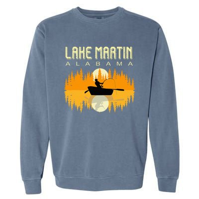 Lake Martin Alabama Usa Life And Fishing 80s Retro Gift Garment-Dyed Sweatshirt